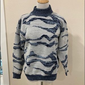 Vintage blue and white sweater
